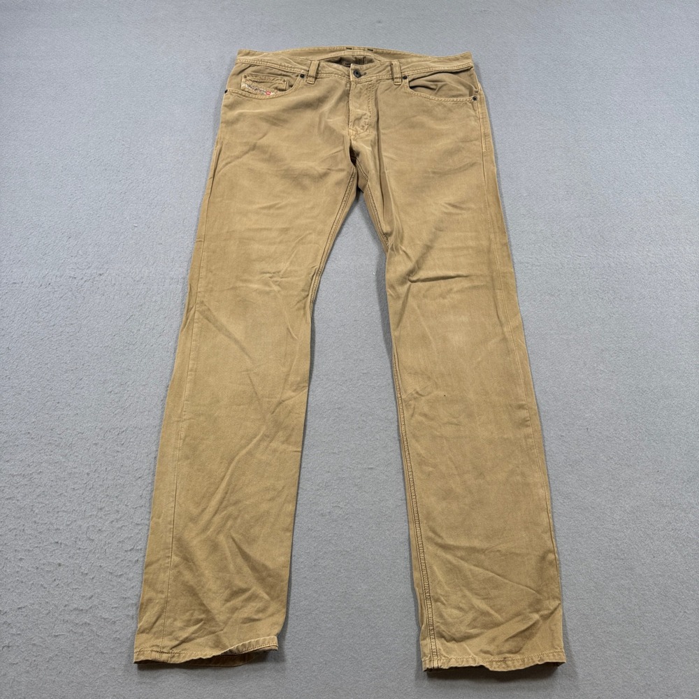 Diesel Safado Pants Men's 36 Brown Regular Slim Straight Leg Cotton Workwear